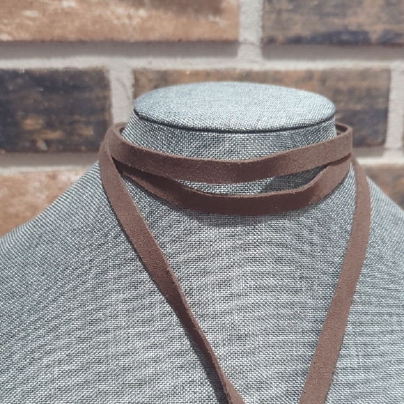 Large Statement Leather & Gold-Tone Heart Necklace – Double Strand Cord - Picture 13 of 14